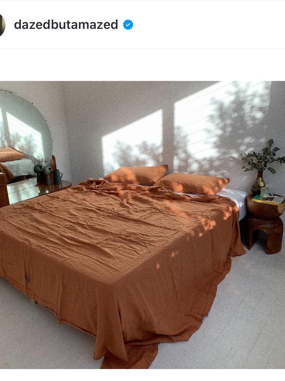 Dazed but Amazed Rust Linen Duvet Cover